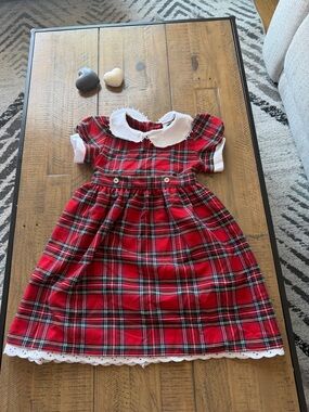 Red Tartan Peter Pan Collar Dress